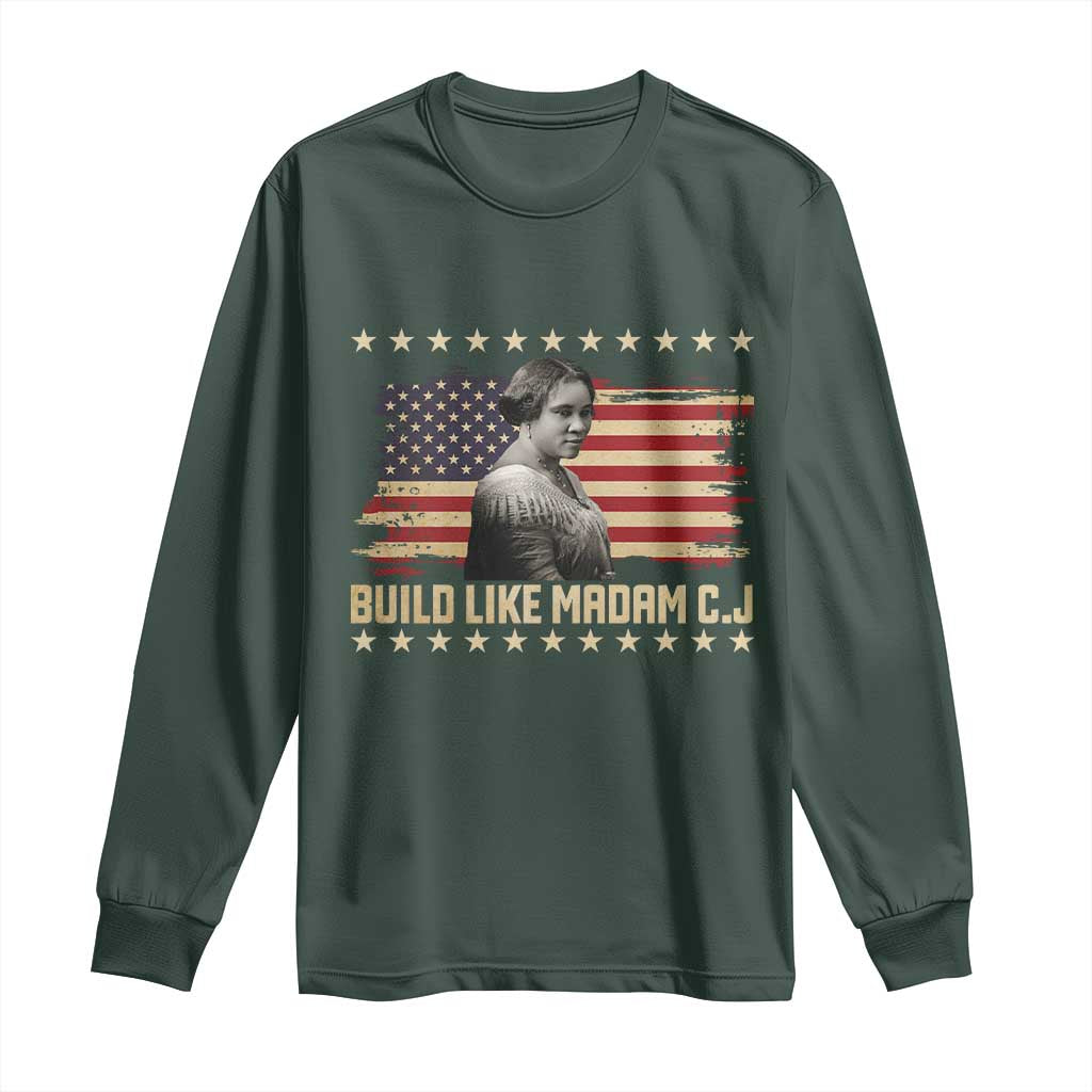 Build Like Madam CJ Walker Long Sleeve Shirt Black History Month Gift