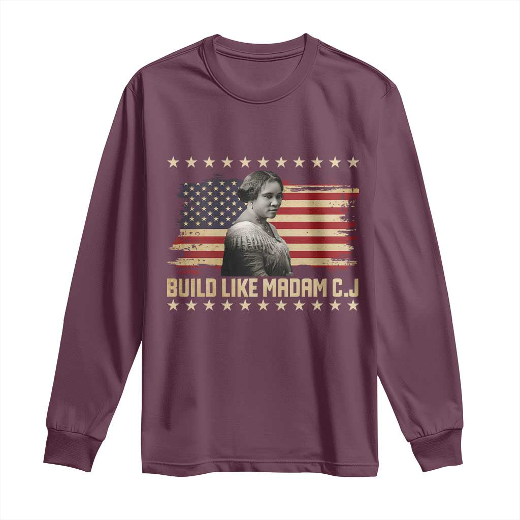 Build Like Madam CJ Walker Long Sleeve Shirt Black History Month Gift
