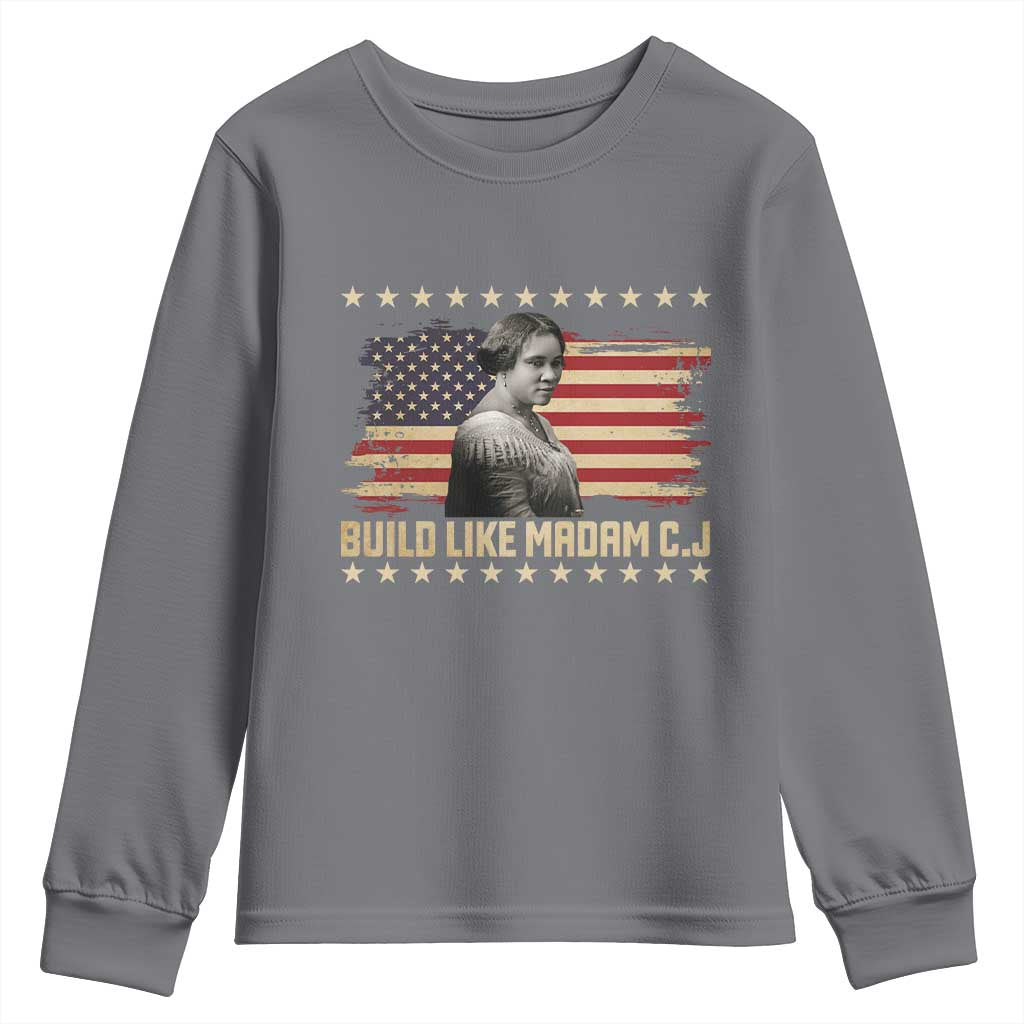 Build Like Madam CJ Walker Youth Sweatshirt Black History Month Gift