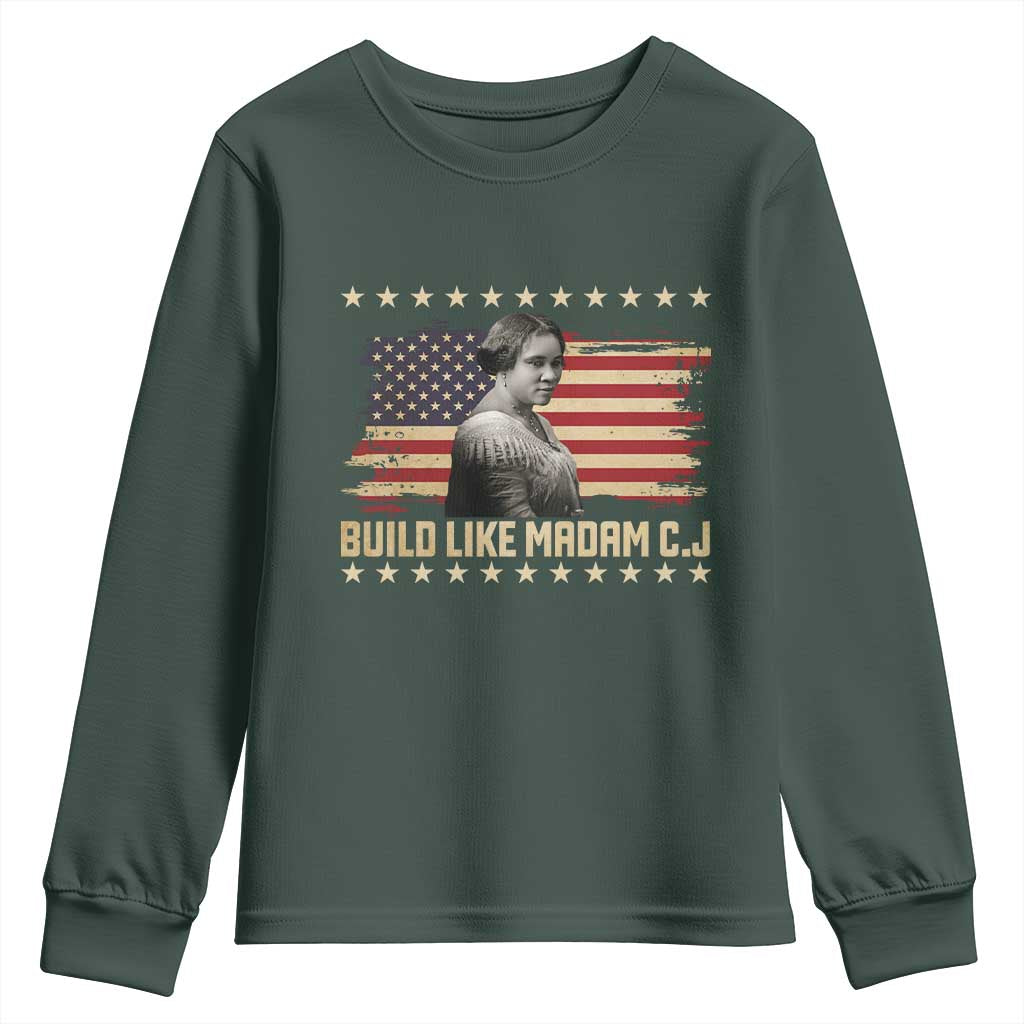 Build Like Madam CJ Walker Youth Sweatshirt Black History Month Gift