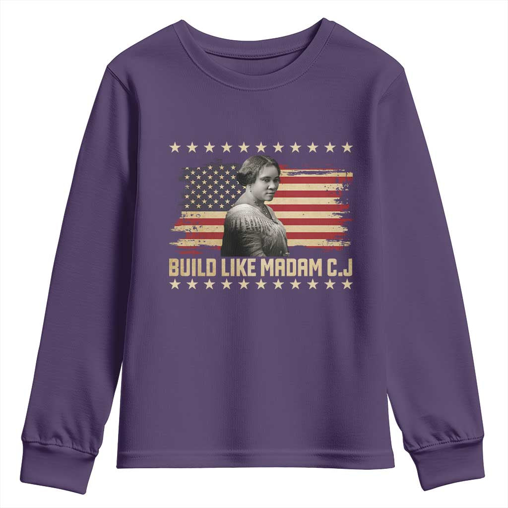 Build Like Madam CJ Walker Youth Sweatshirt Black History Month Gift
