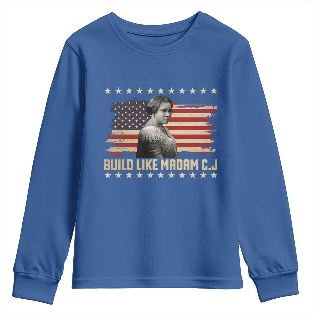 Build Like Madam CJ Walker Youth Sweatshirt Black History Month Gift