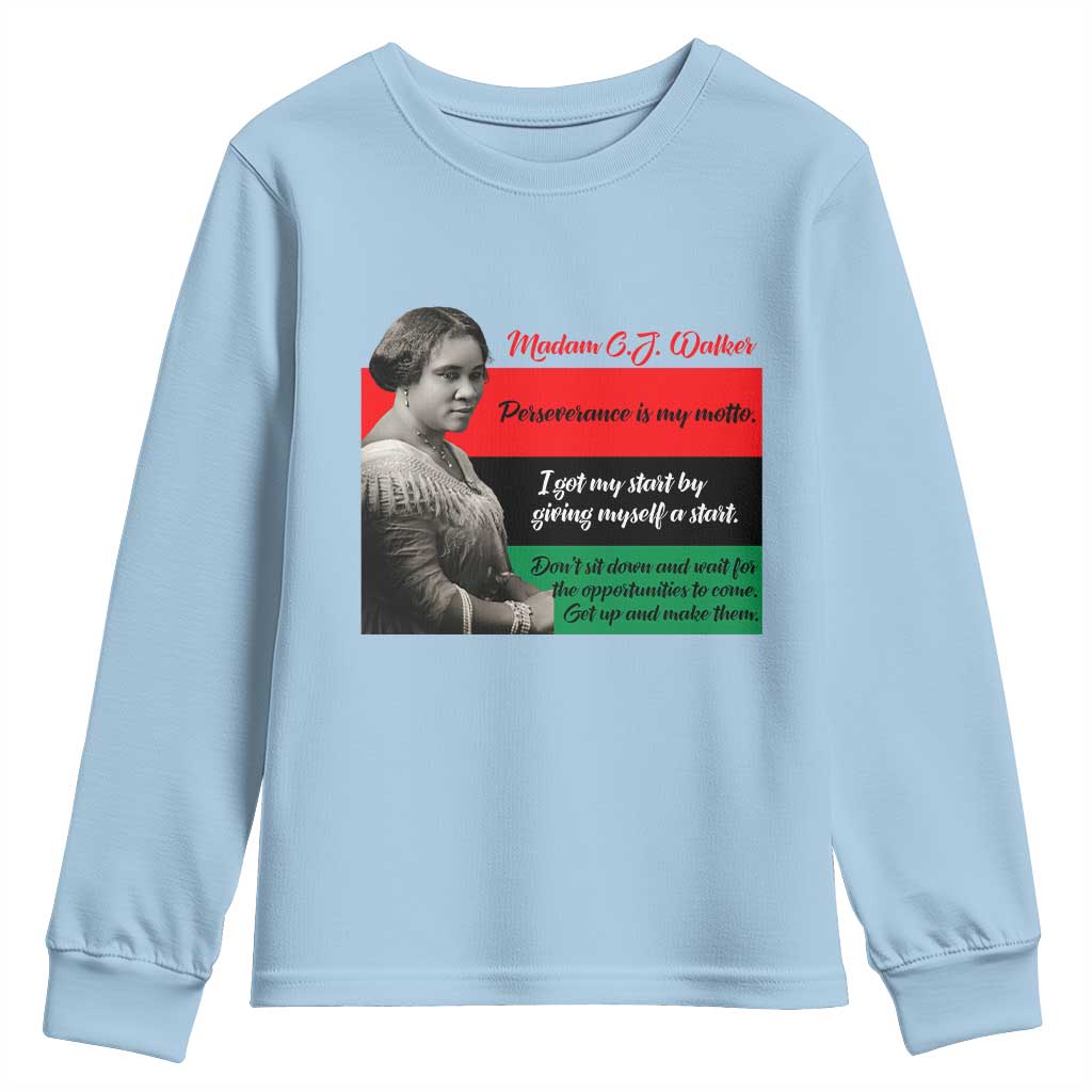 Madam CJ Walker Youth Sweatshirt Women Empowerment Inspirational Quote