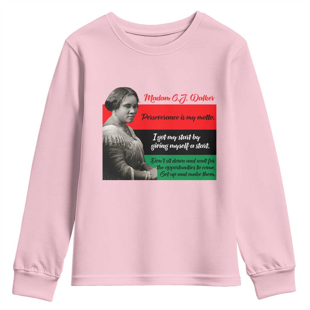 Madam CJ Walker Youth Sweatshirt Women Empowerment Inspirational Quote
