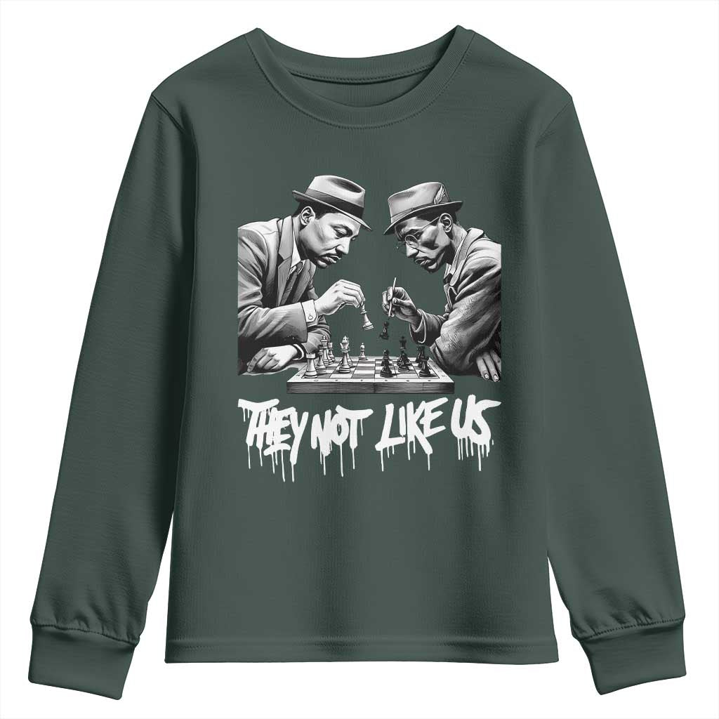 MLK And Malcolm X Youth Sweatshirt They Not Like Us African American Heritage Gift - African Pride