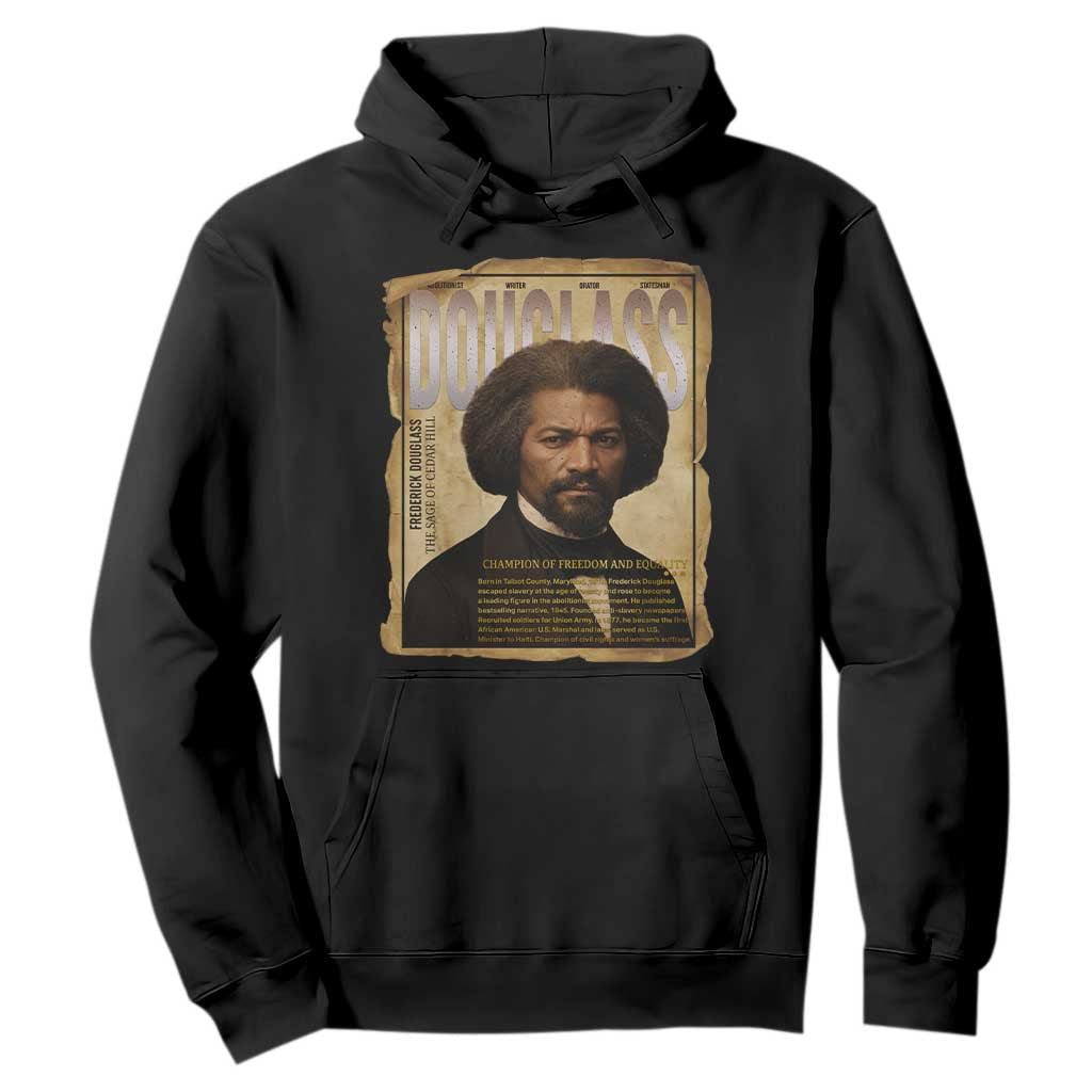 Frederick Douglass Historical Newspaper Hoodie The Sage Of Cedar Hill - African Pride