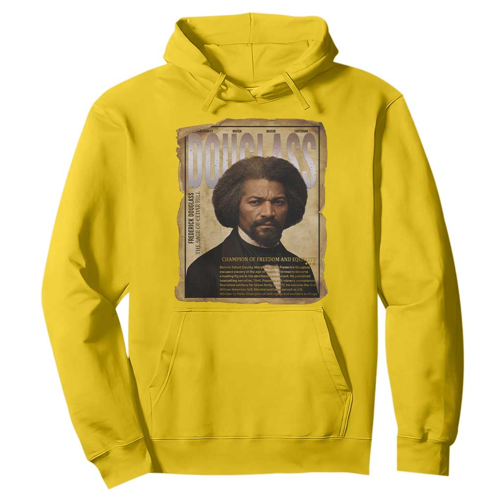 Frederick Douglass Historical Newspaper Hoodie The Sage Of Cedar Hill - African Pride