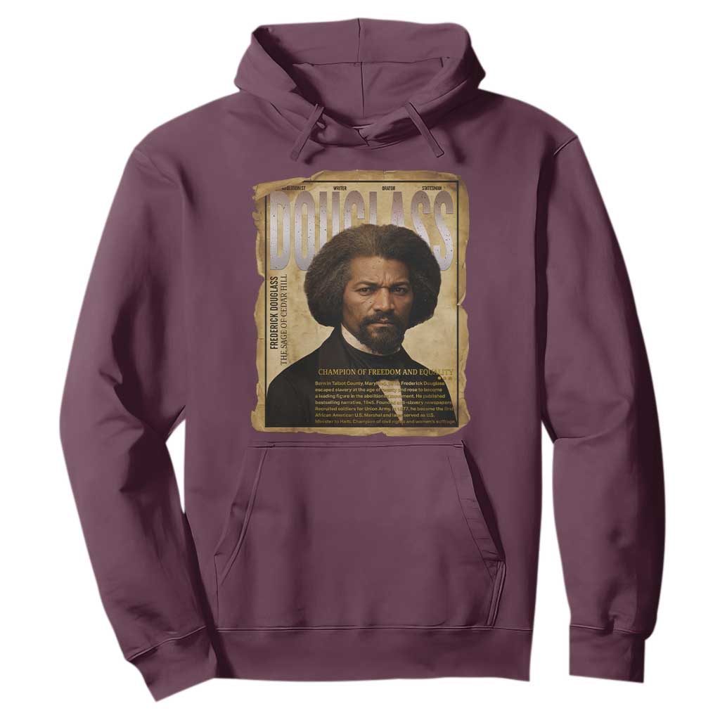 Frederick Douglass Historical Newspaper Hoodie The Sage Of Cedar Hill - African Pride