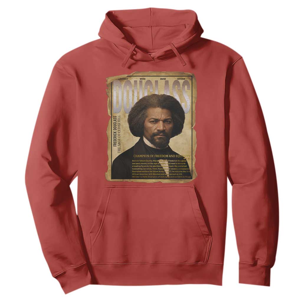 Frederick Douglass Historical Newspaper Hoodie The Sage Of Cedar Hill - African Pride