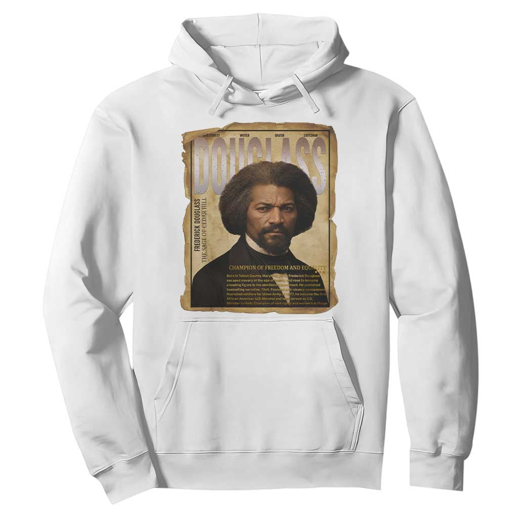 Frederick Douglass Historical Newspaper Hoodie The Sage Of Cedar Hill - African Pride