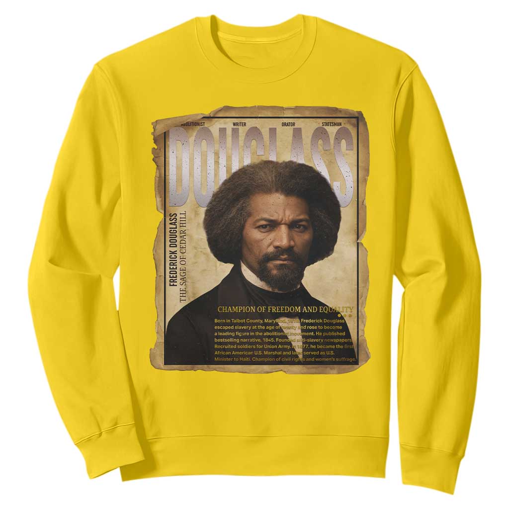 Frederick Douglass Historical Newspaper Sweatshirt The Sage Of Cedar Hill - African Pride