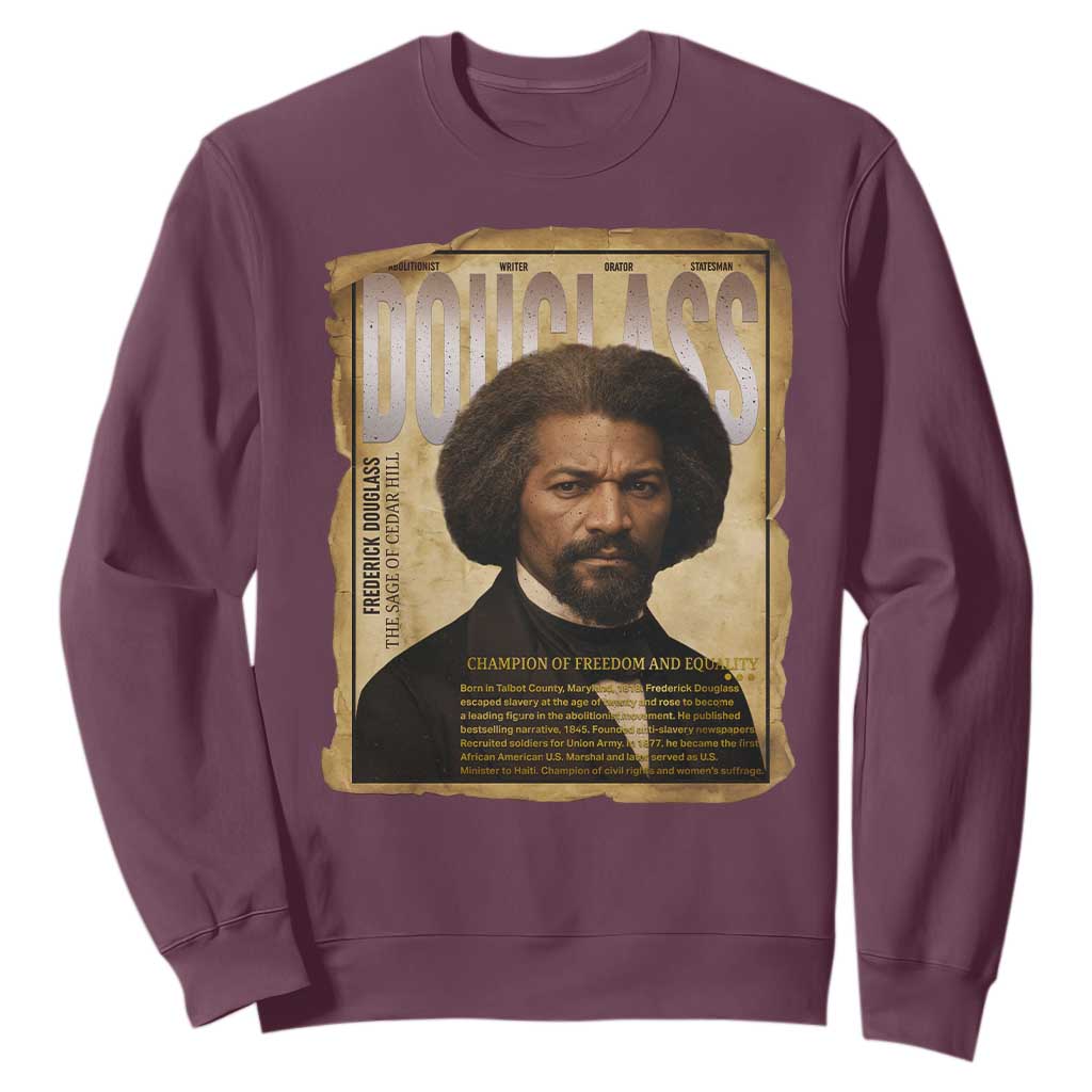 Frederick Douglass Historical Newspaper Sweatshirt The Sage Of Cedar Hill - African Pride