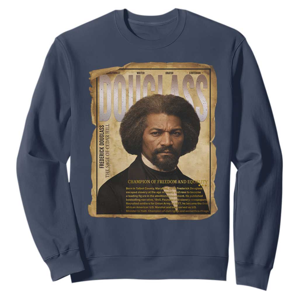 Frederick Douglass Historical Newspaper Sweatshirt The Sage Of Cedar Hill - African Pride