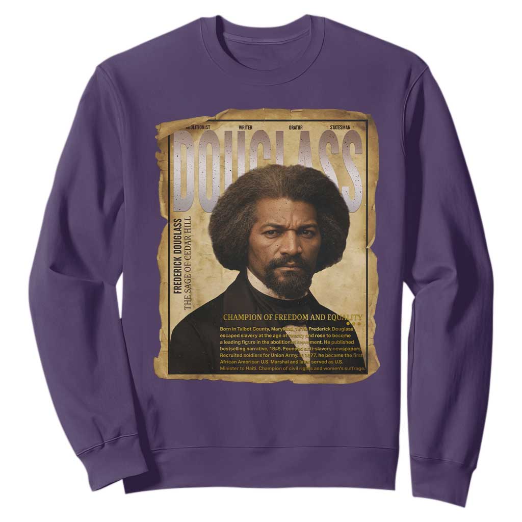 Frederick Douglass Historical Newspaper Sweatshirt The Sage Of Cedar Hill - African Pride