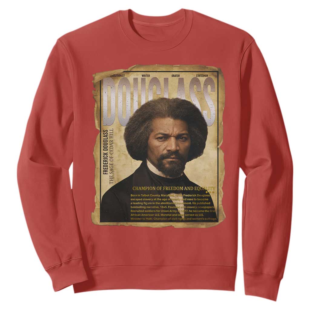 Frederick Douglass Historical Newspaper Sweatshirt The Sage Of Cedar Hill - African Pride