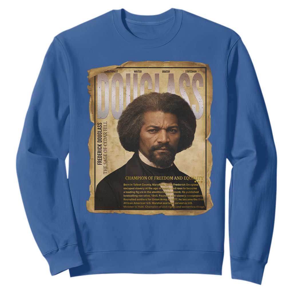 Frederick Douglass Historical Newspaper Sweatshirt The Sage Of Cedar Hill - African Pride