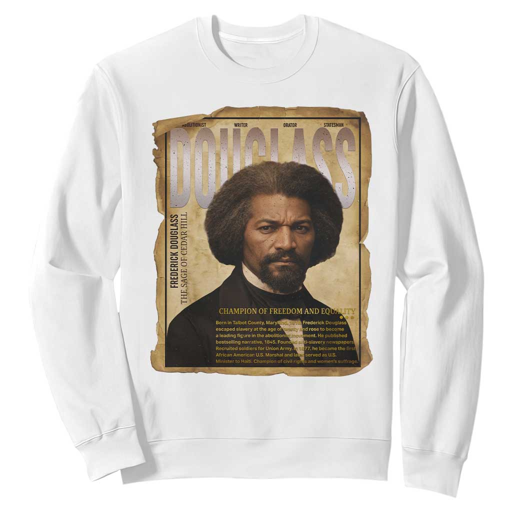 Frederick Douglass Historical Newspaper Sweatshirt The Sage Of Cedar Hill - African Pride