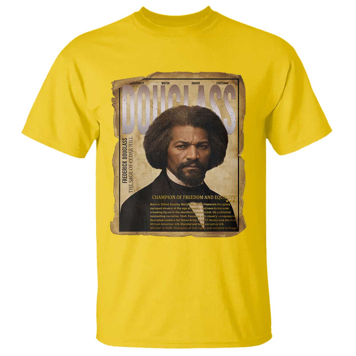 Frederick Douglass Historical Newspaper T Shirt The Sage Of Cedar Hill - African Pride