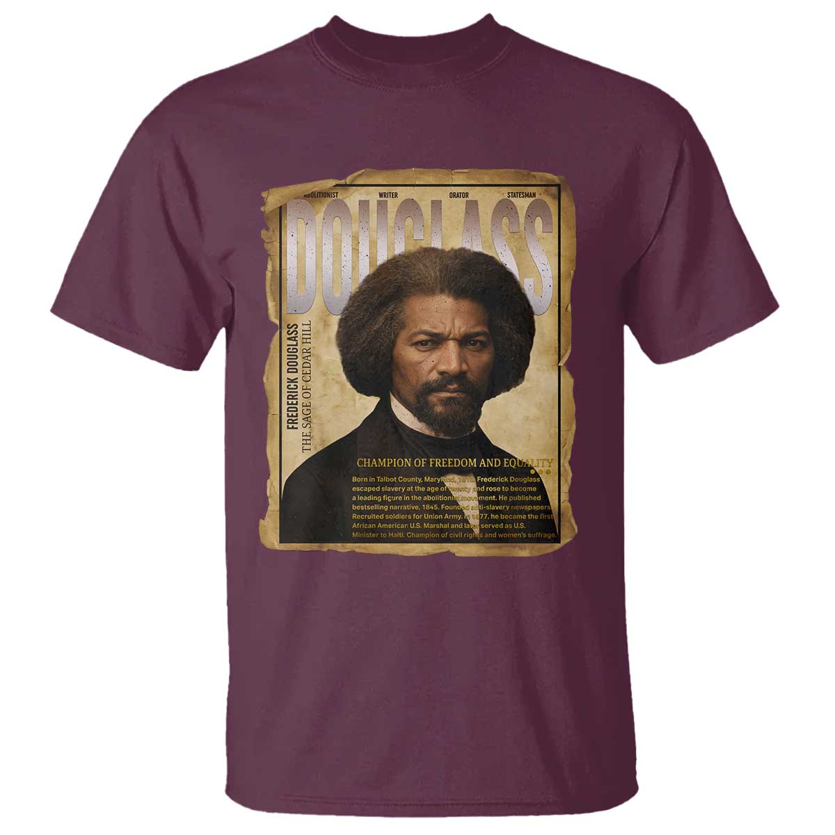 Frederick Douglass Historical Newspaper T Shirt The Sage Of Cedar Hill - African Pride
