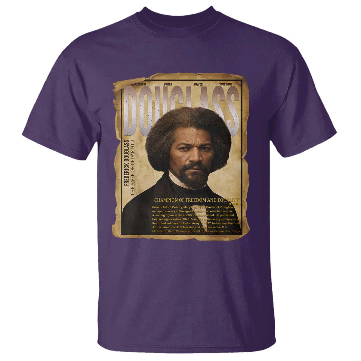 Frederick Douglass Historical Newspaper T Shirt The Sage Of Cedar Hill - African Pride