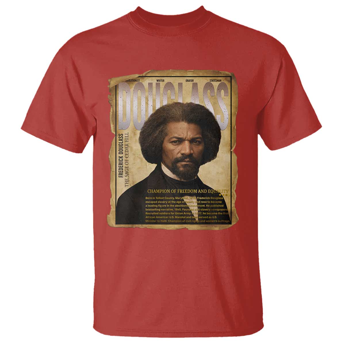Frederick Douglass Historical Newspaper T Shirt The Sage Of Cedar Hill - African Pride