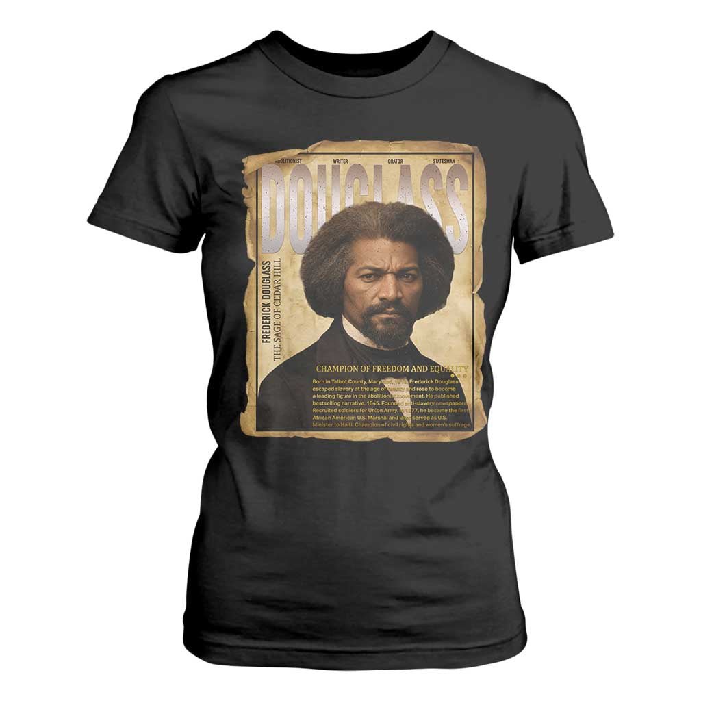 Frederick Douglass Historical Newspaper T Shirt For Women The Sage Of Cedar Hill - African Pride