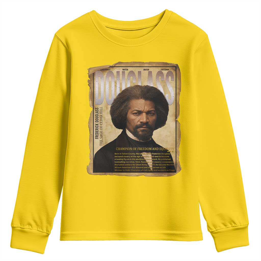 Frederick Douglass Historical Newspaper Youth Sweatshirt The Sage Of Cedar Hill - African Pride