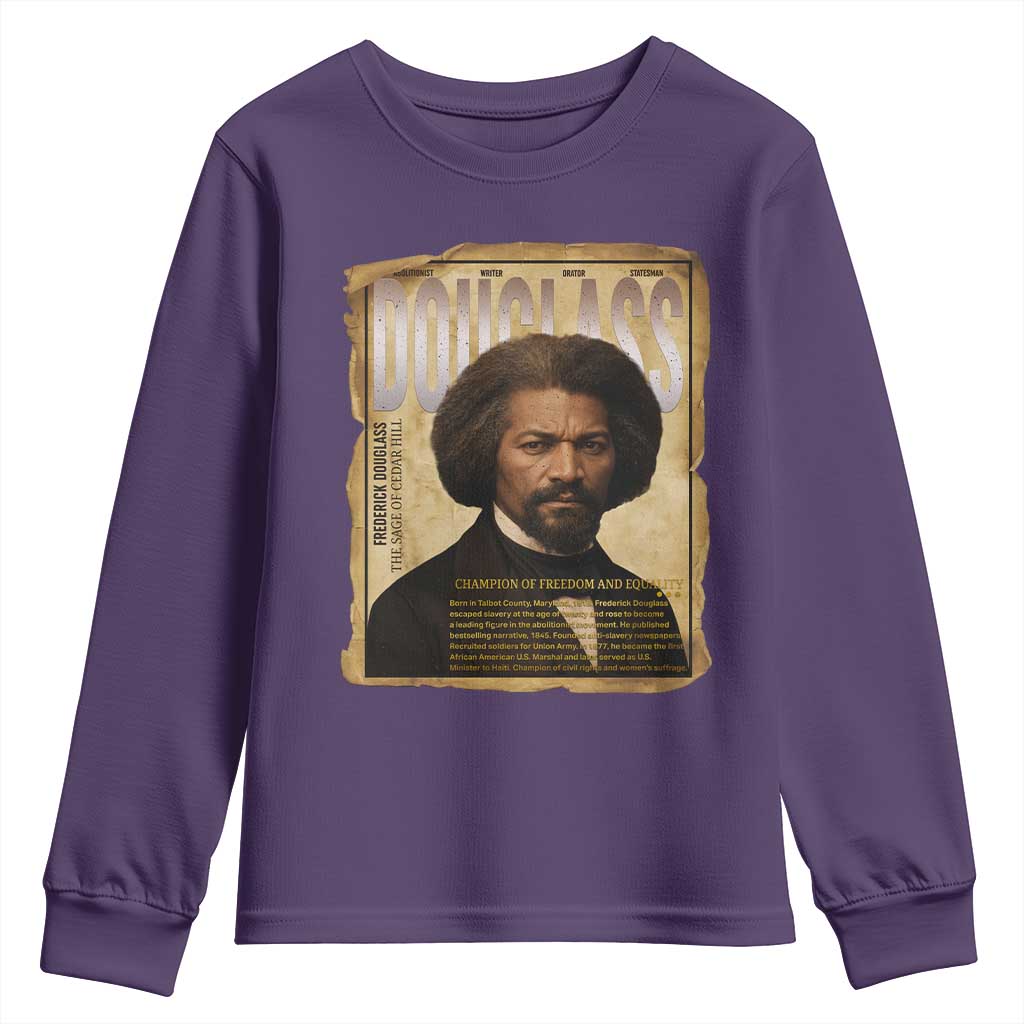 Frederick Douglass Historical Newspaper Youth Sweatshirt The Sage Of Cedar Hill - African Pride