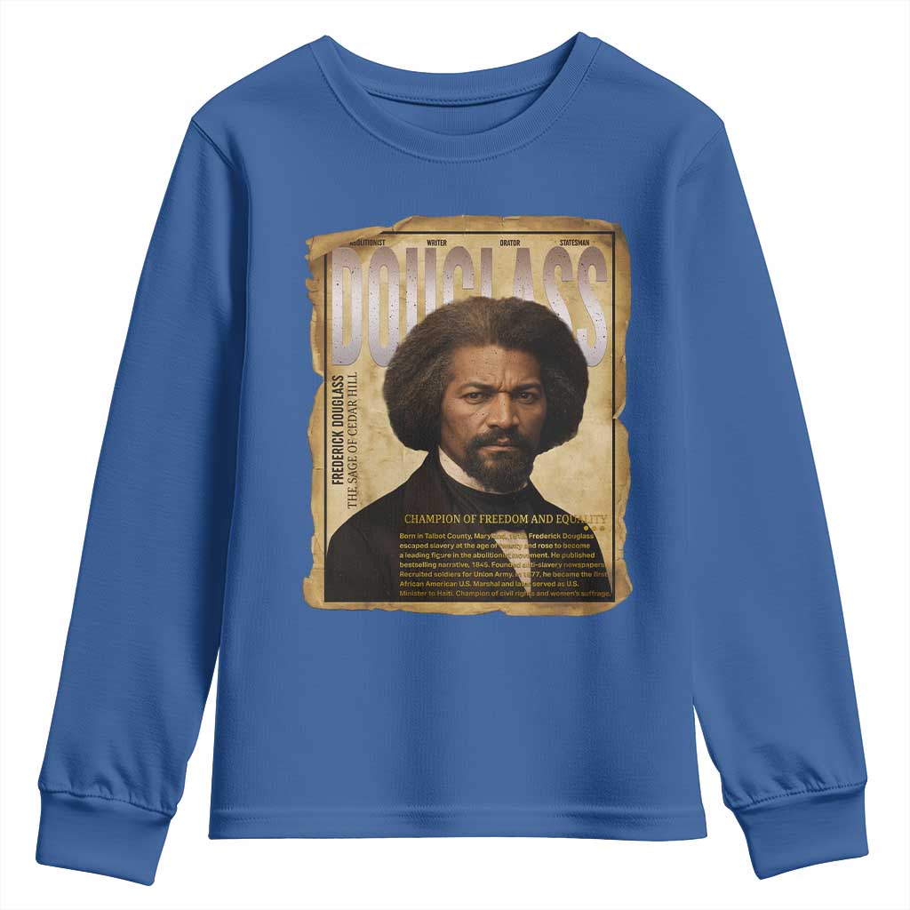 Frederick Douglass Historical Newspaper Youth Sweatshirt The Sage Of Cedar Hill - African Pride