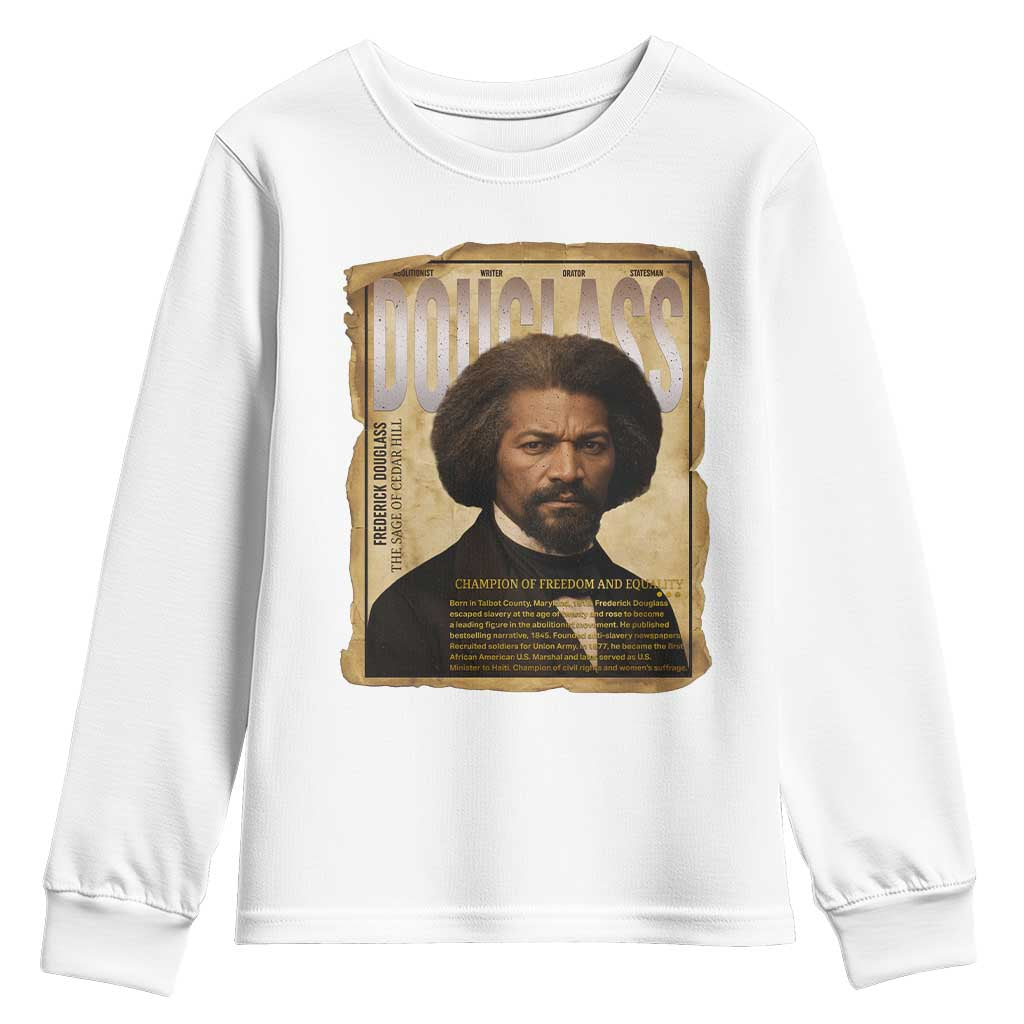 Frederick Douglass Historical Newspaper Youth Sweatshirt The Sage Of Cedar Hill - African Pride
