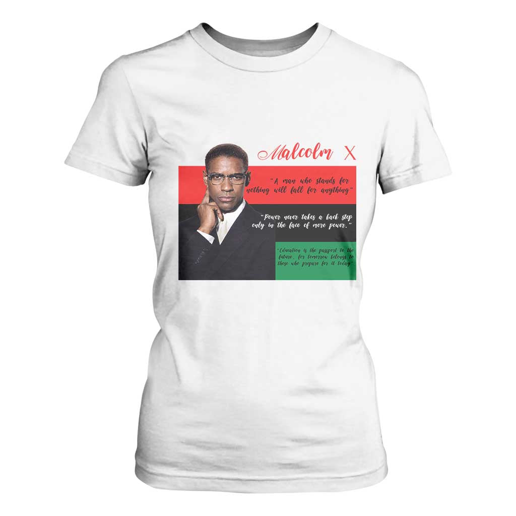 Motivational Malcolm X Quote T Shirt For Women Black History Month Gift - African Pride