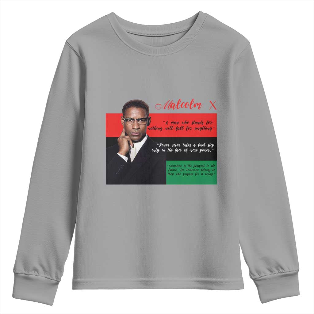 Motivational Malcolm X Quote Youth Sweatshirt Black History Month Gift - African Pride
