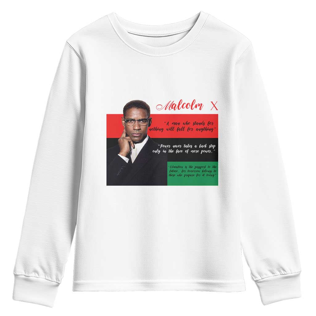 Motivational Malcolm X Quote Youth Sweatshirt Black History Month Gift - African Pride