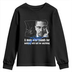 Malcolm X Quote Youth Sweatshirt A Man Who Stands For Nothing Will Fall - African Pride