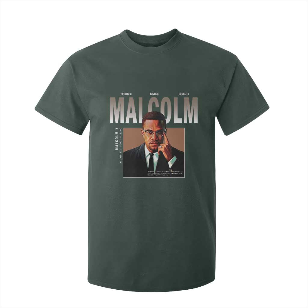 Black History Hero Malcolm X T Shirt For Kid Stumbling Is Not Falling TS12