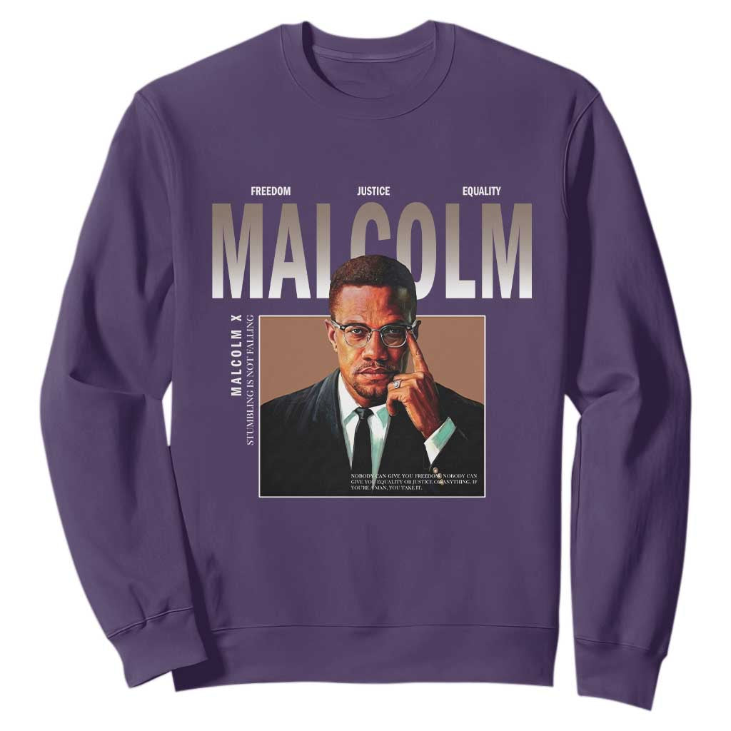 Black History Hero Malcolm X Sweatshirt Stumbling Is Not Falling TS12