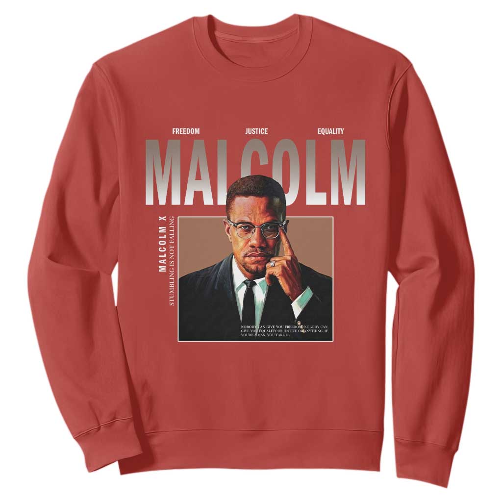 Black History Hero Malcolm X Sweatshirt Stumbling Is Not Falling TS12