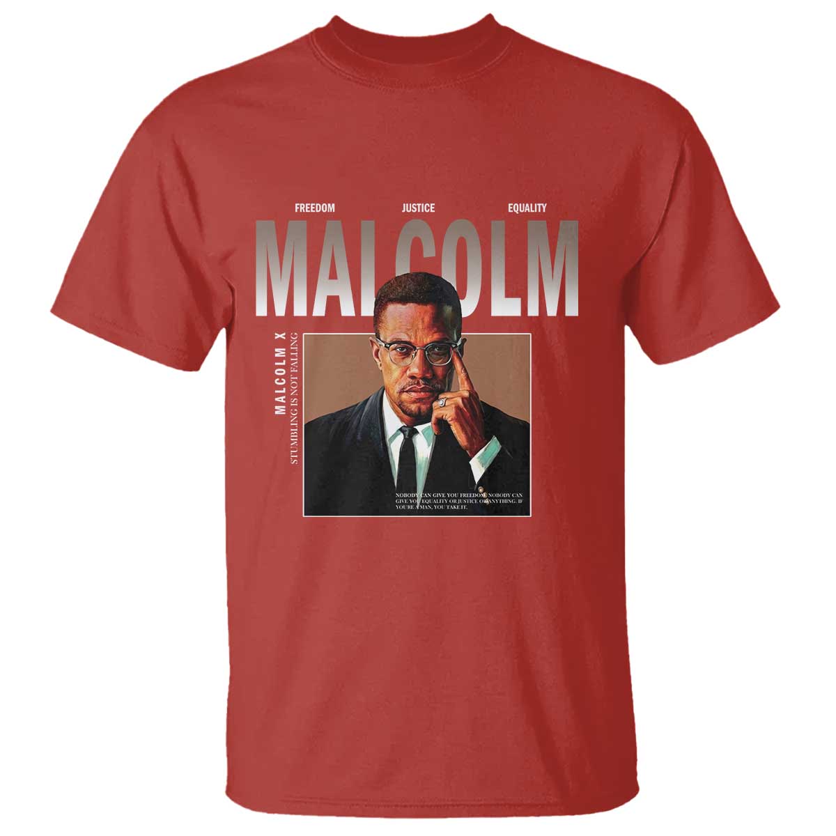 Black History Hero Malcolm X T Shirt Stumbling Is Not Falling TS12
