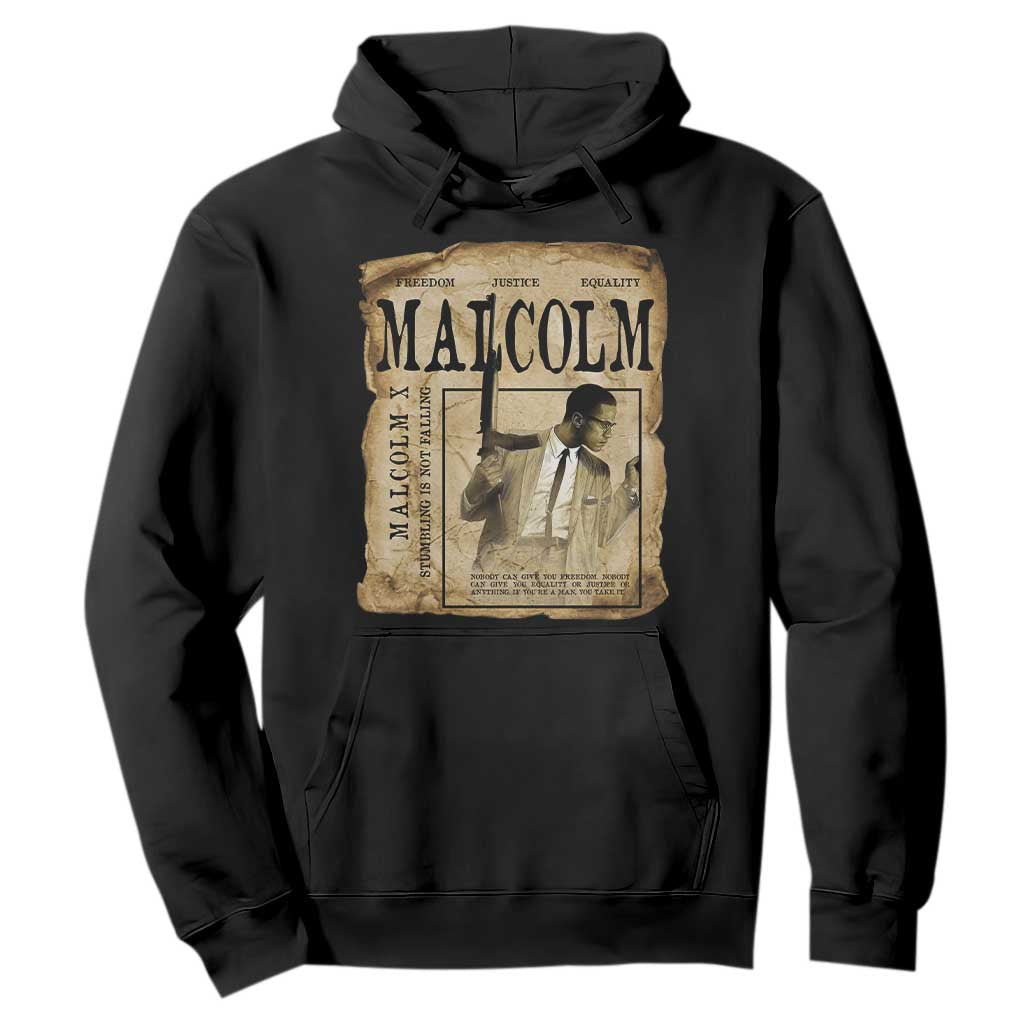 Malcolm X Historical Newspaper Hoodie Stumbling Is Not Falling Black History TS12
