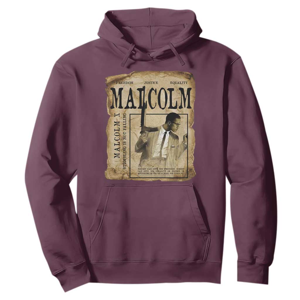 Malcolm X Historical Newspaper Hoodie Stumbling Is Not Falling Black History TS12