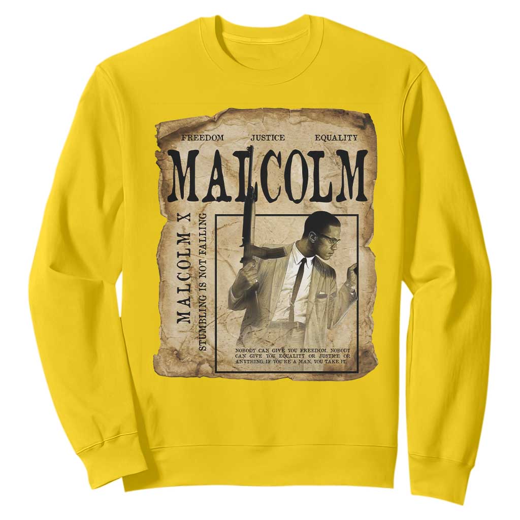 Malcolm X Historical Newspaper Sweatshirt Stumbling Is Not Falling Black History TS12