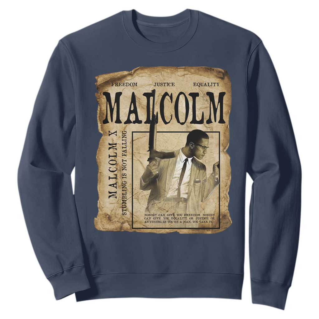 Malcolm X Historical Newspaper Sweatshirt Stumbling Is Not Falling Black History TS12