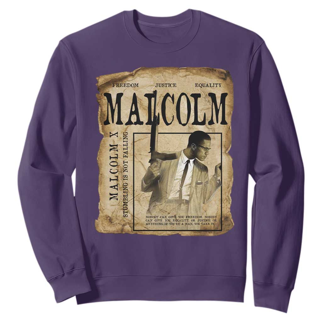 Malcolm X Historical Newspaper Sweatshirt Stumbling Is Not Falling Black History TS12