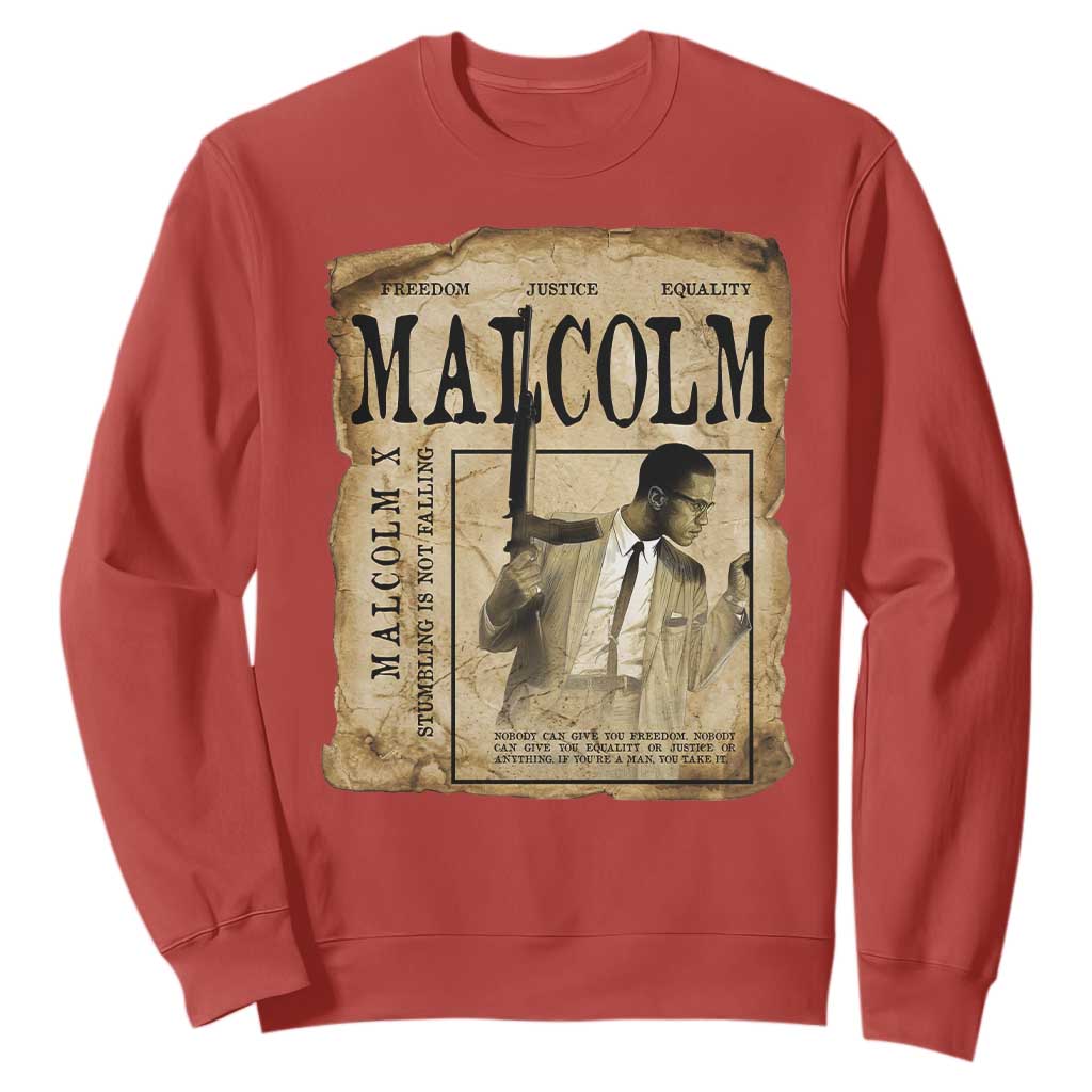 Malcolm X Historical Newspaper Sweatshirt Stumbling Is Not Falling Black History TS12