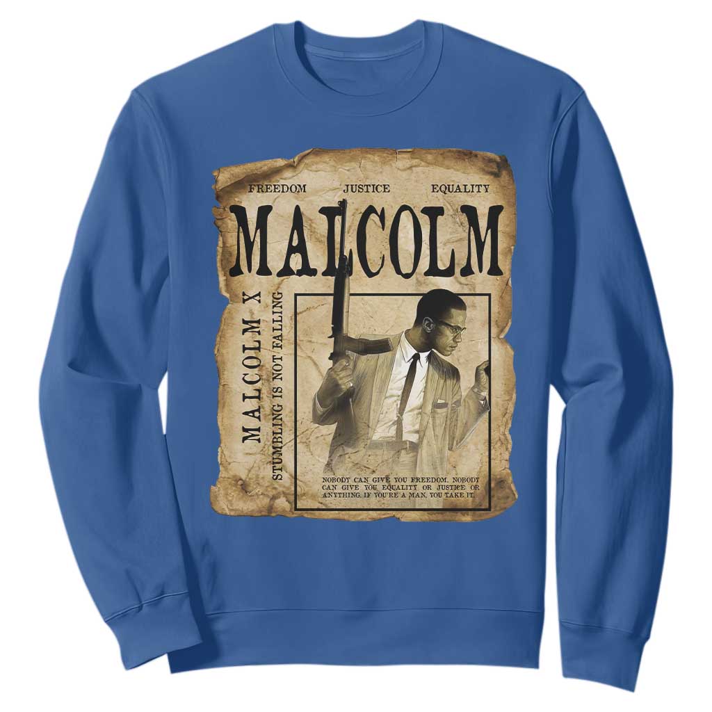 Malcolm X Historical Newspaper Sweatshirt Stumbling Is Not Falling Black History TS12