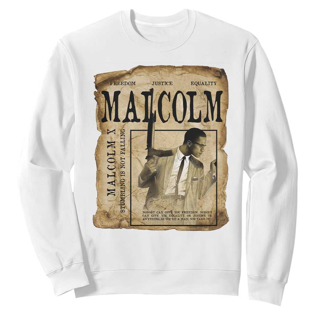 Malcolm X Historical Newspaper Sweatshirt Stumbling Is Not Falling Black History TS12