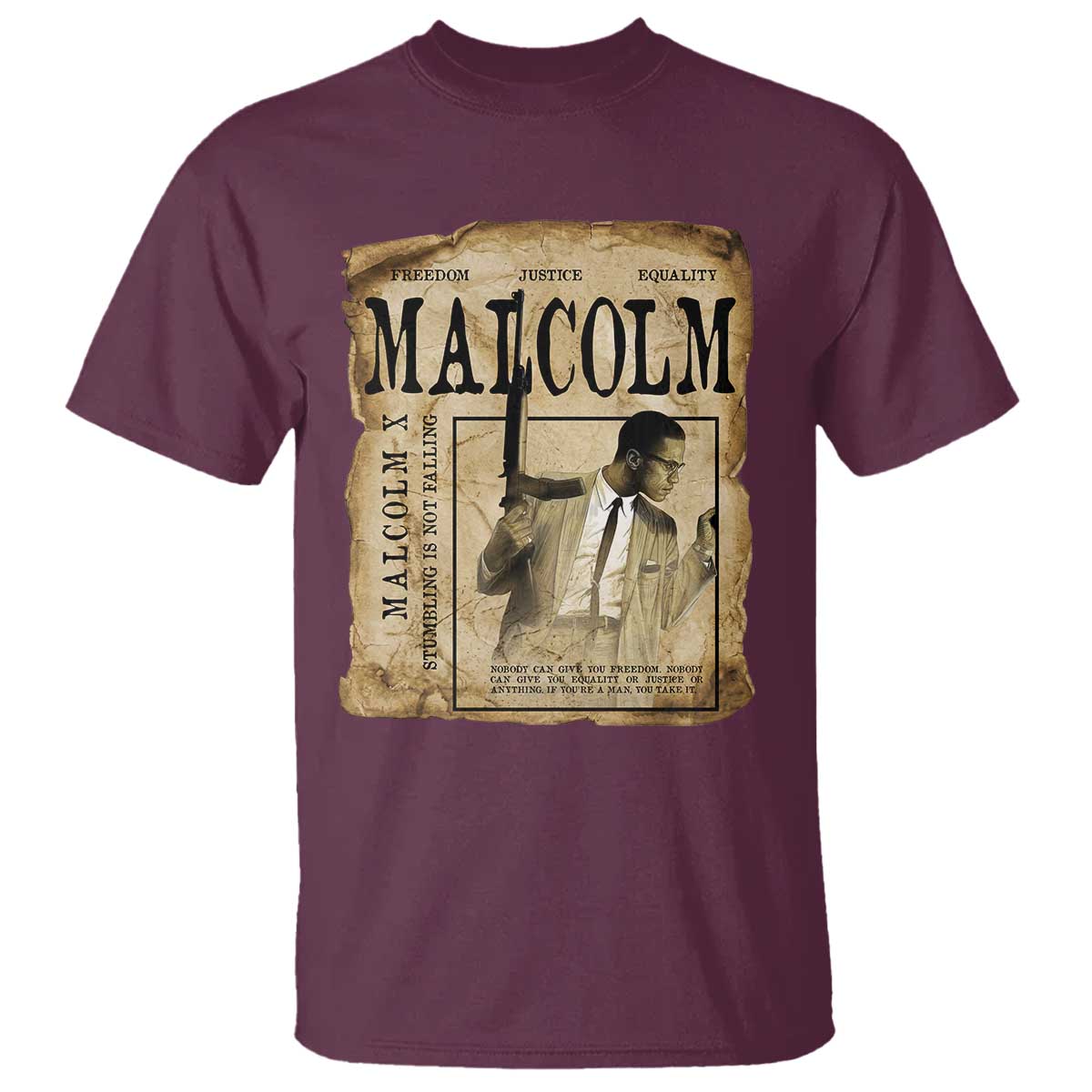 Malcolm X Historical Newspaper T Shirt Stumbling Is Not Falling Black History TS12