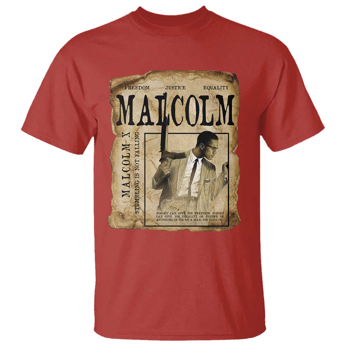 Malcolm X Historical Newspaper T Shirt Stumbling Is Not Falling Black History TS12