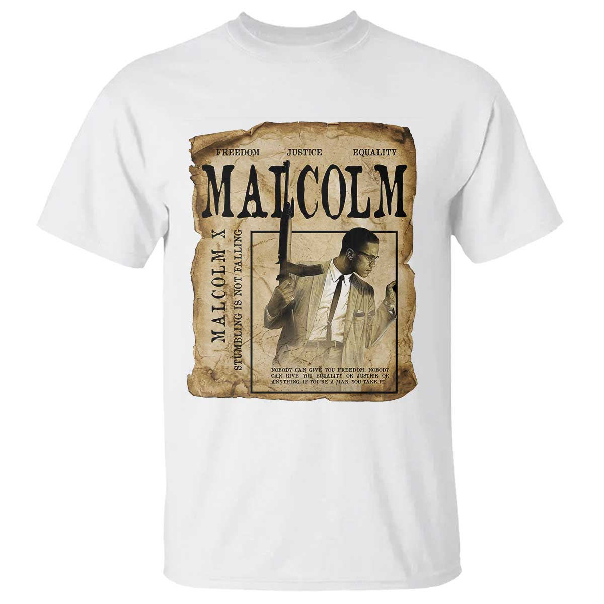 Malcolm X Historical Newspaper T Shirt Stumbling Is Not Falling Black History TS12