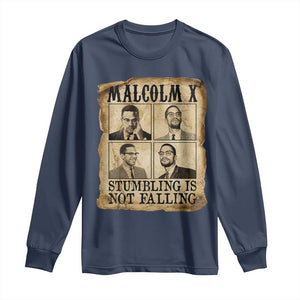 Malcolm X Long Sleeve Shirt Stumbling Is Not Falling Historical Poster TS12